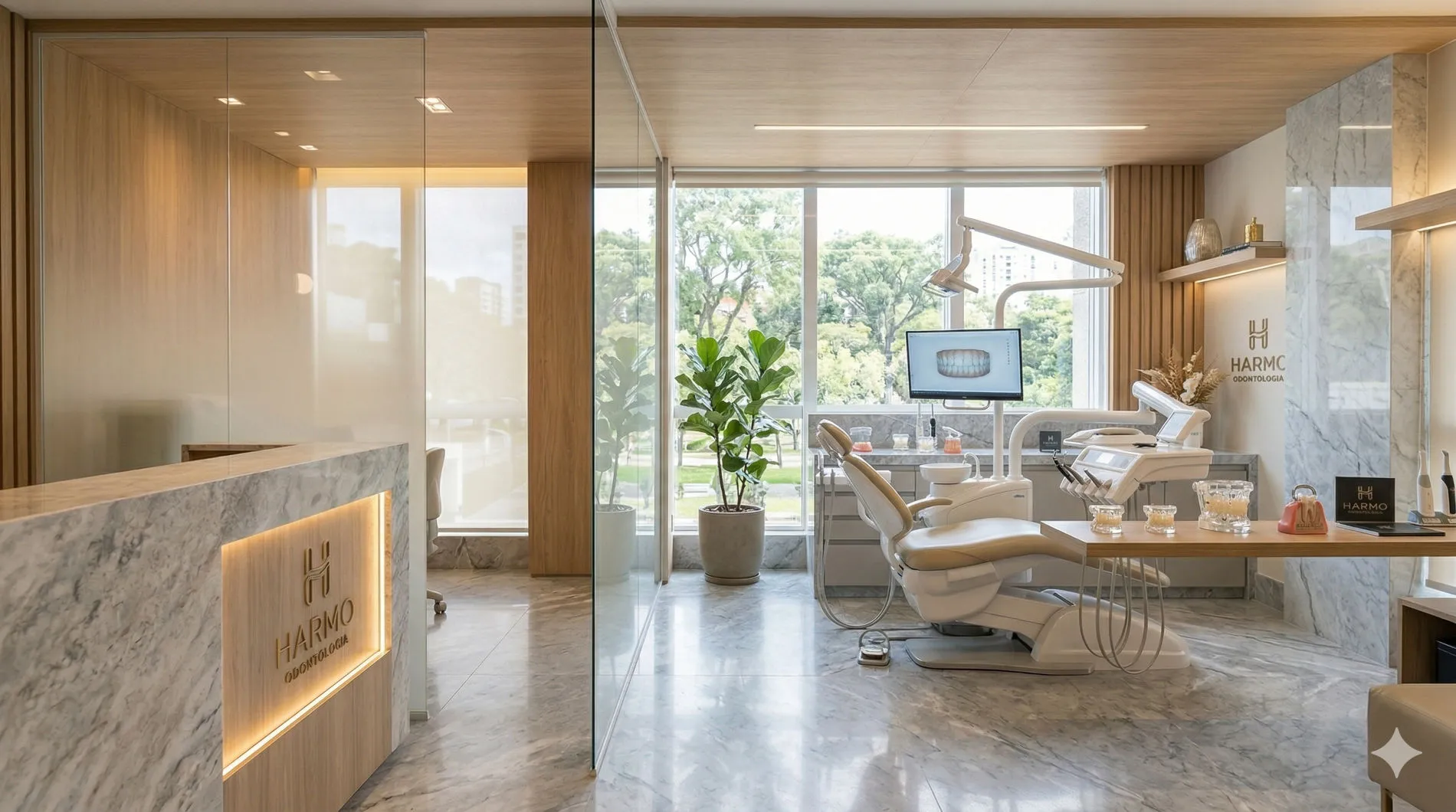 Ambiente premium da Harmo Odontologia em Curitiba
